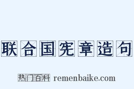 联合国宪章造句是什么意思的图片